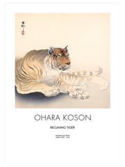 Ohara Koson Reclining Tiger Poster - Giclée Baskı