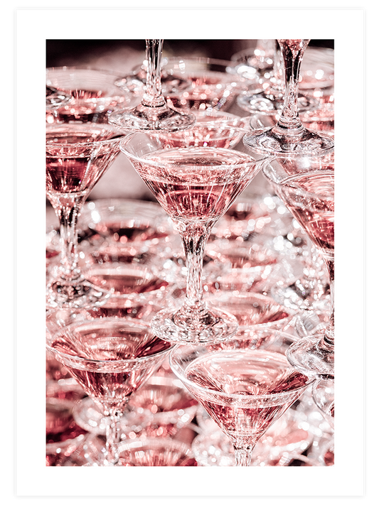 Pink Cocktail Poster - Giclée Baskı