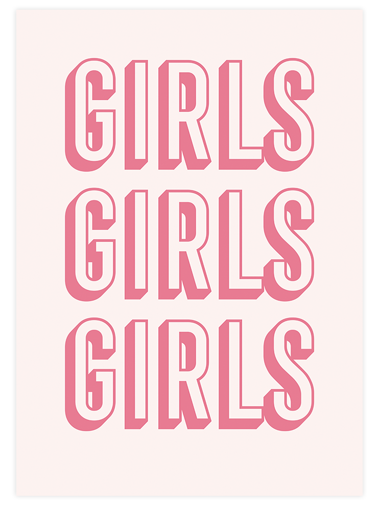 Pink Girls - Art Print Çocuk Odası Poster