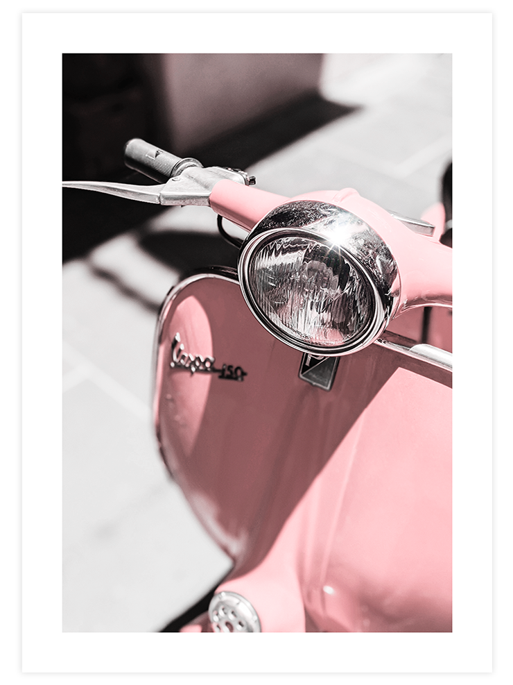 Pink Vespa - Art Print Fotoğraflar Poster