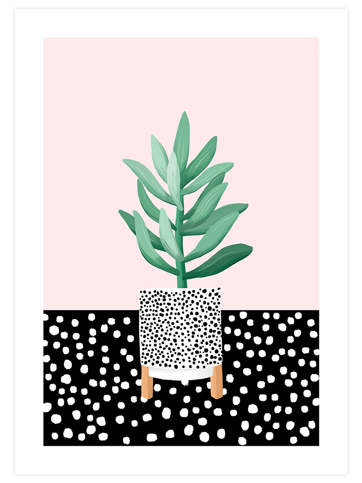 Puantiyeli Vazo - Art Print Sanatsal Poster