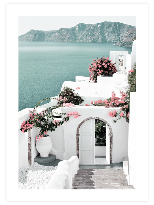Santorini Manzarası Poster - Giclée Baskı