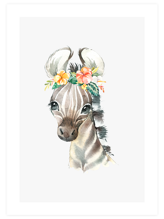 Sevimli Zebra Poster - Giclée Baskı