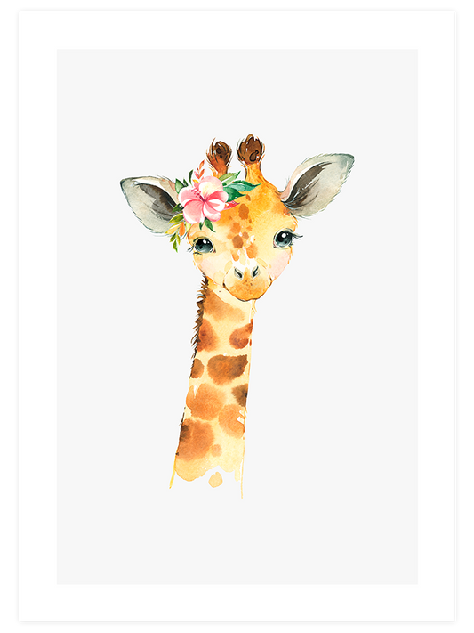 Sevimli Zürafa Poster - Giclée Baskı
