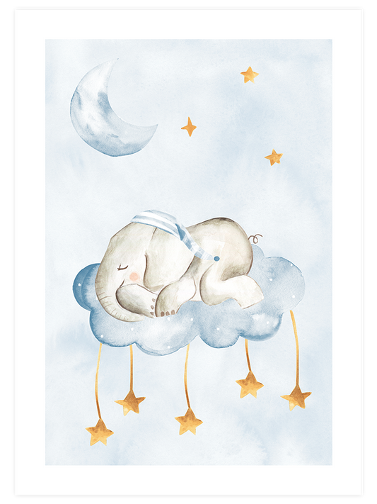 Uyuyan Fil Poster - Giclée Baskı