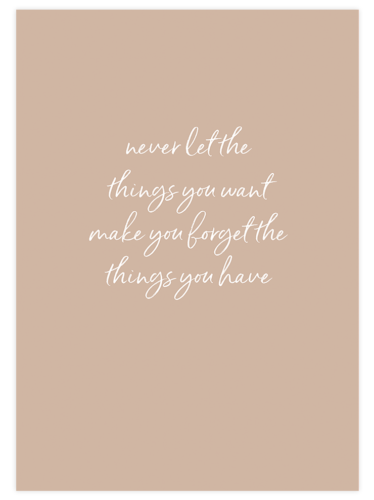 Value what you have - Art Print Poster