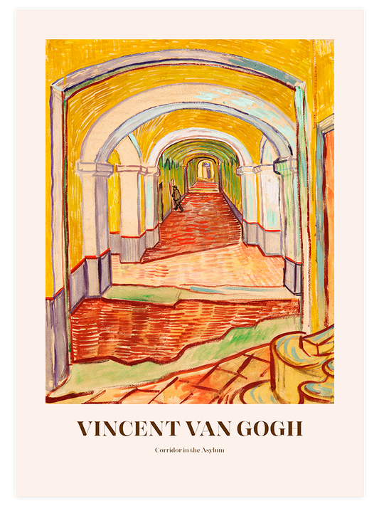 Van Gogh Corridor In The Asylum Poster - Giclée Baskı