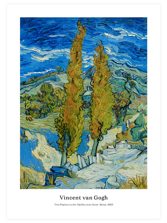 Van Gogh Two Poplars In The Alpilles Poster - Giclée Baskı