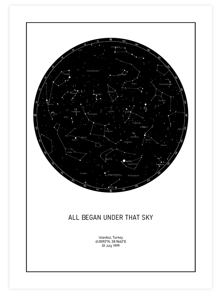 Yıldız Haritası N1 Kişiye Özel - Art Print Poster