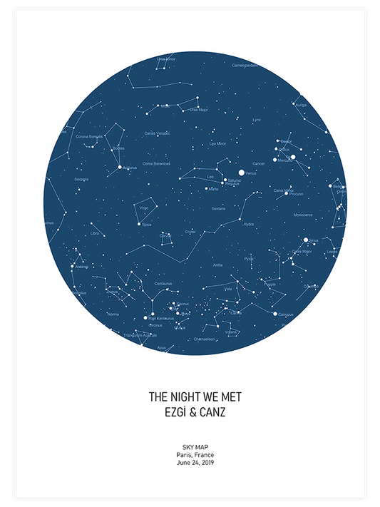 Yıldız Haritası N2 Kişiye Özel Poster - Giclée Baskı