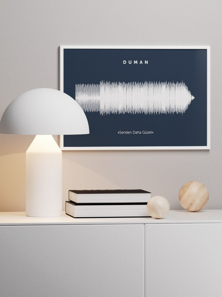 Ses Dalgaları Mavi Kişiye Özel - Art Print Poster