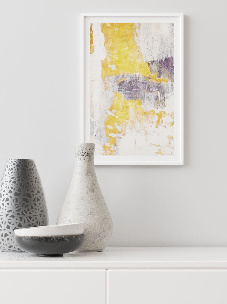 Sarı Soyut Sanat - Art Print Poster