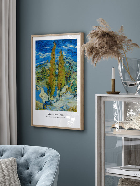 Van Gogh Two Poplars In The Alpilles Poster - Giclée Baskı