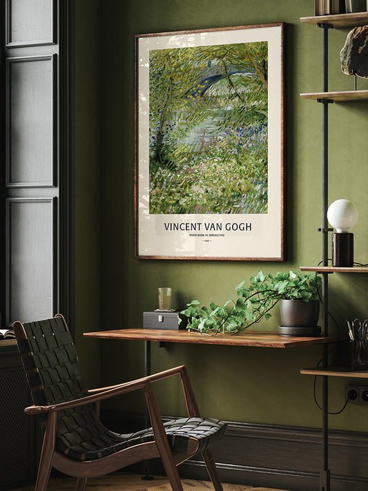 Van Gogh River Bank Poster - Giclée Baskı