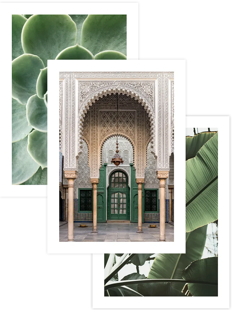 Green & Beige Synergy - Poster Seti