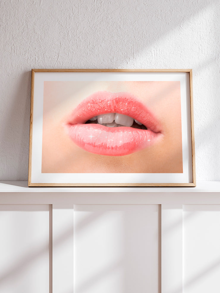 Pink Lips - Art Print  Poster