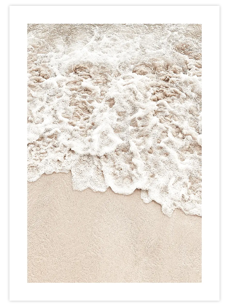 Bej Deniz Köpükleri - Art Print Fotoğraflar Poster