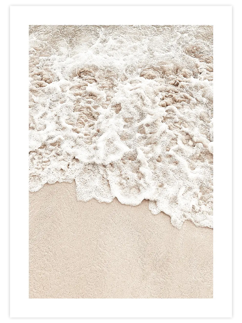 Bej Deniz Köpükleri - Art Print Fotoğraflar Poster