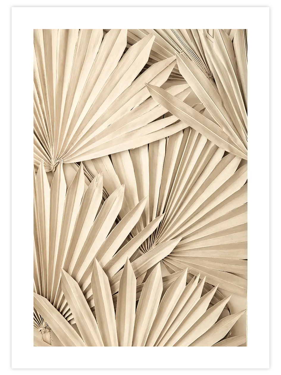 Bej Palmiye Yaprakları - Art Print