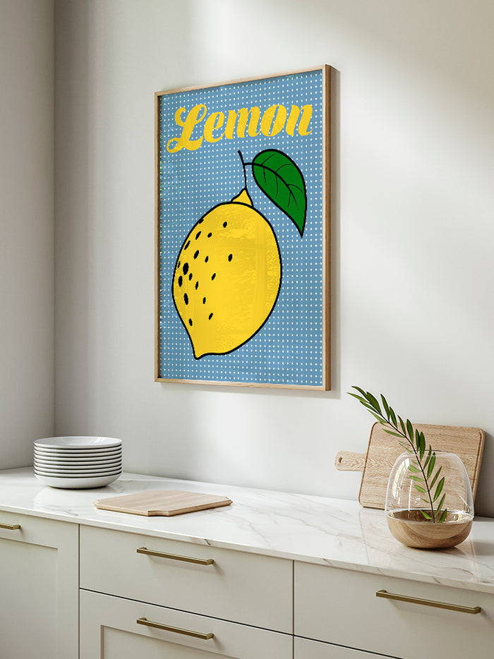 Retro Lemon - Art Print  Poster