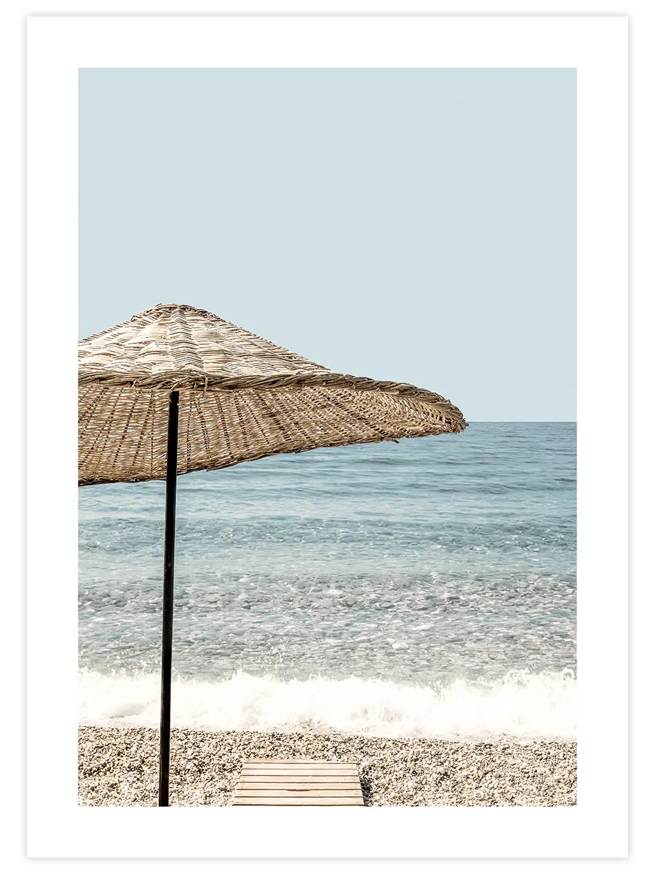 Deniz Ve Plaj Şemsiyesi - Art Print Ürün ana görseli