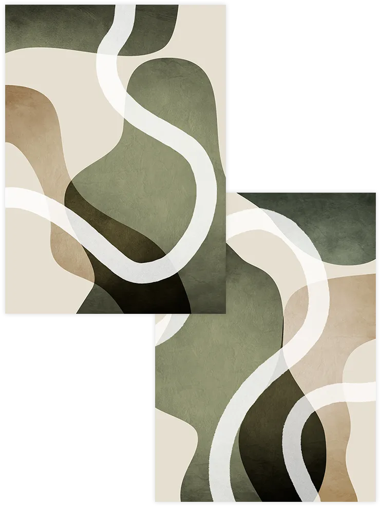 Green Flows - Poster Seti Sanatsal Poster