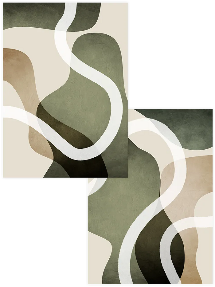 Green Flows - Poster Seti Sanatsal Poster