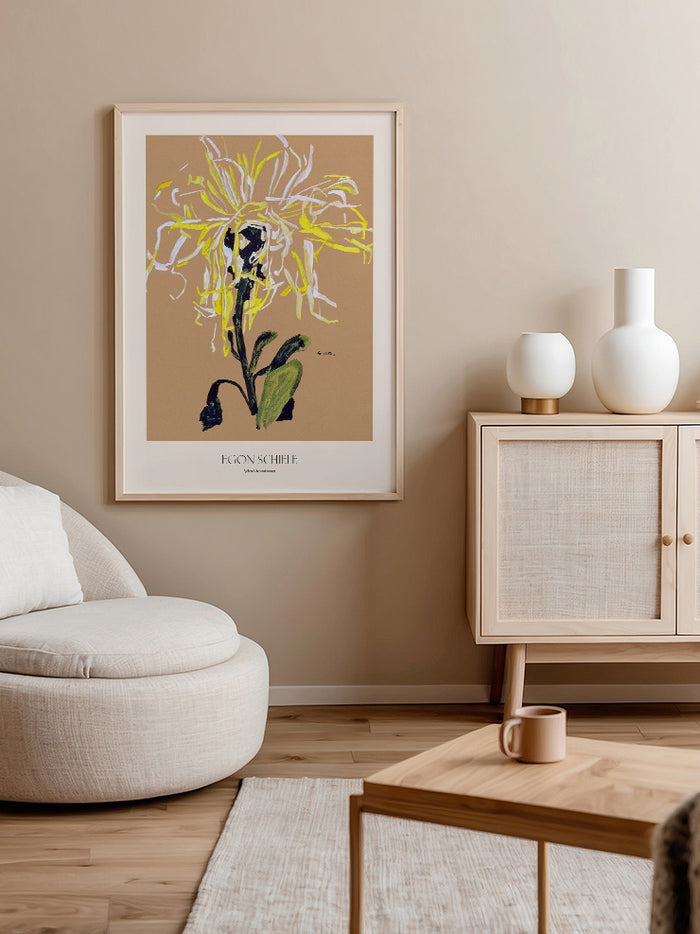 Egon Schiele Yellow Chrysanthemum - Art Print  Poster