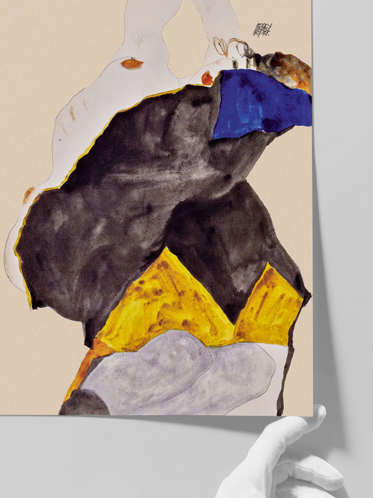 Egon Schiele Girl with Raised Elbows - Art Print  Poster