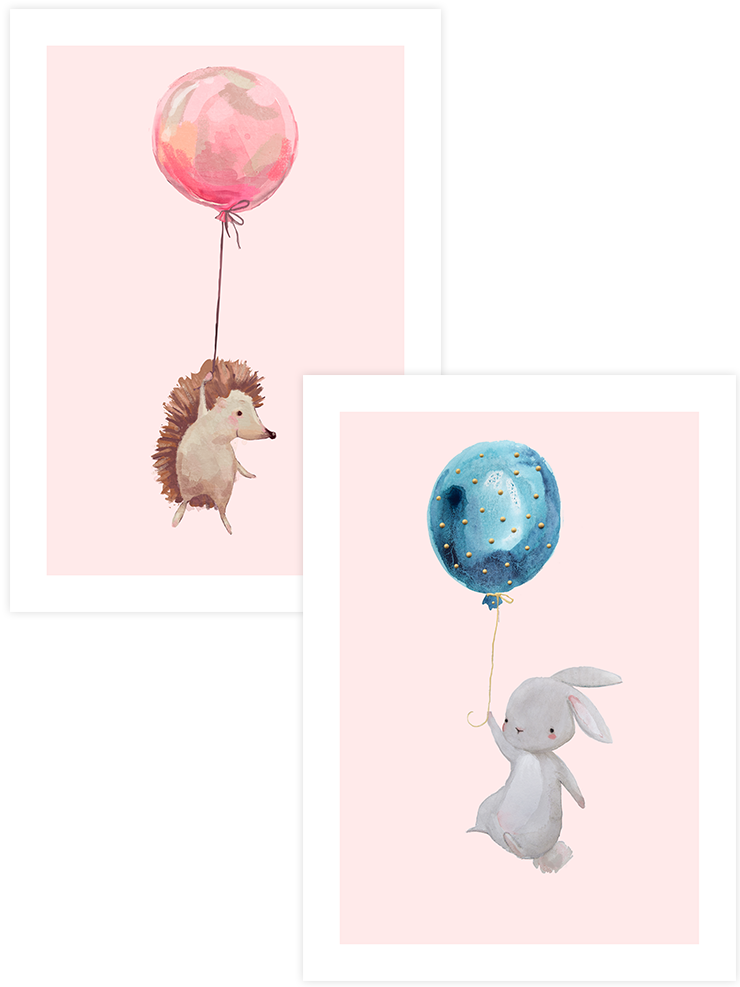 Uçan Tavşan & Kirpi - Poster Seti Duo