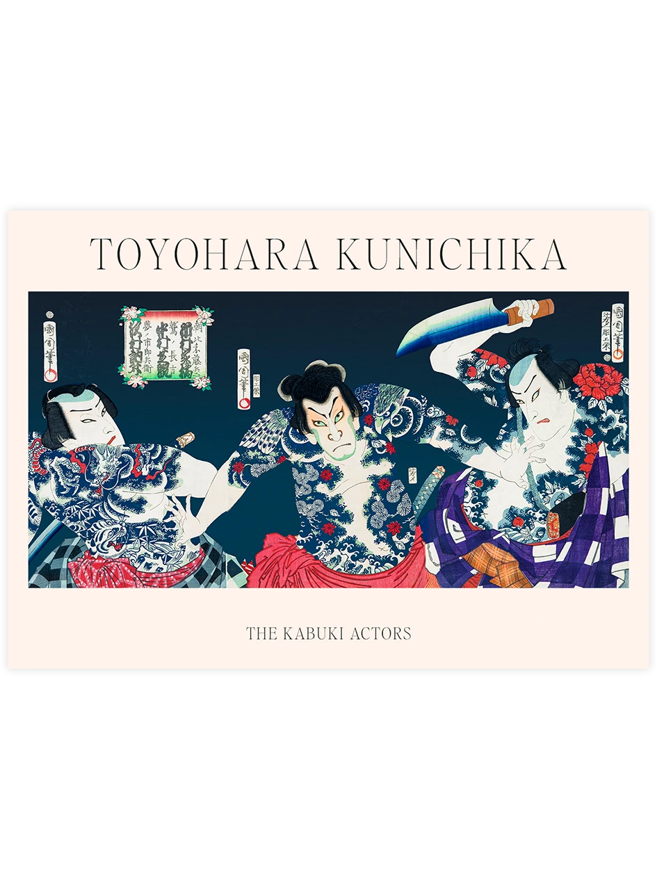 Toyohara Kunichika, The Kabuki Actors - Art Print Ünlü Ressamlar Poster