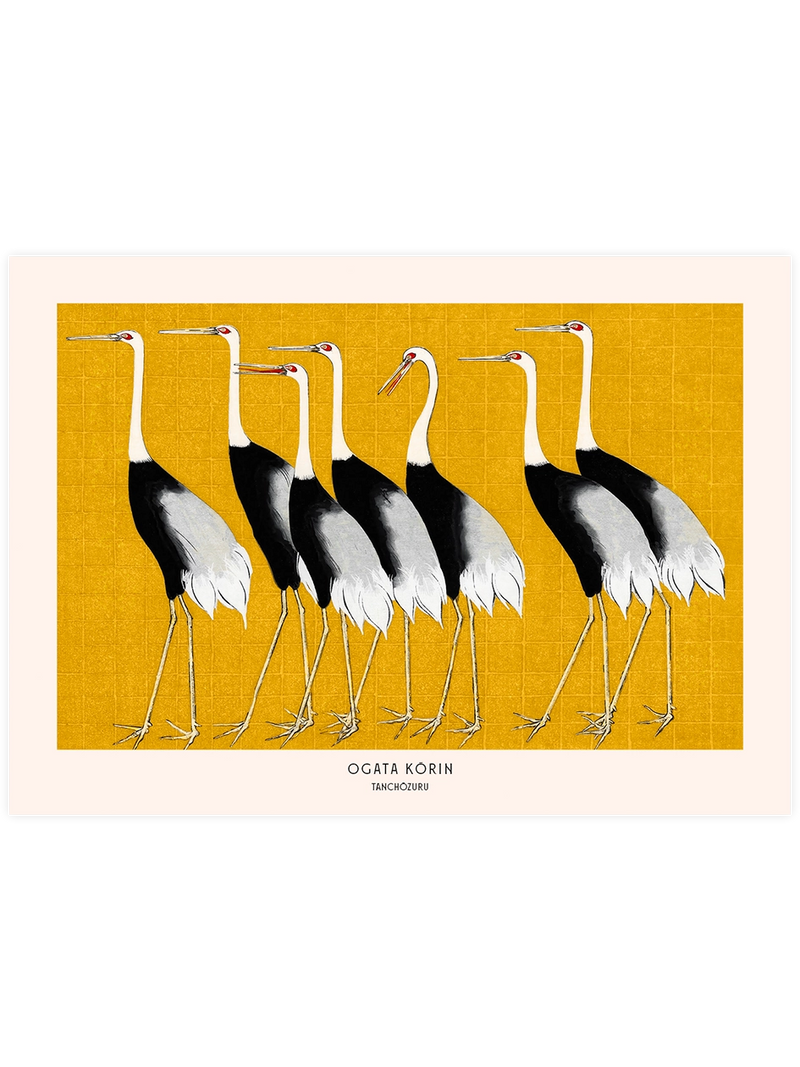 Ogata Korin Gray Cranes - Art Print Ünlü Ressamlar Poster