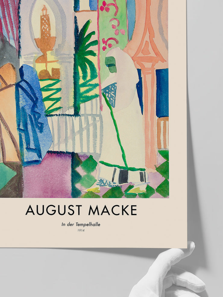 August Macke In the Temple Hall - Art Print