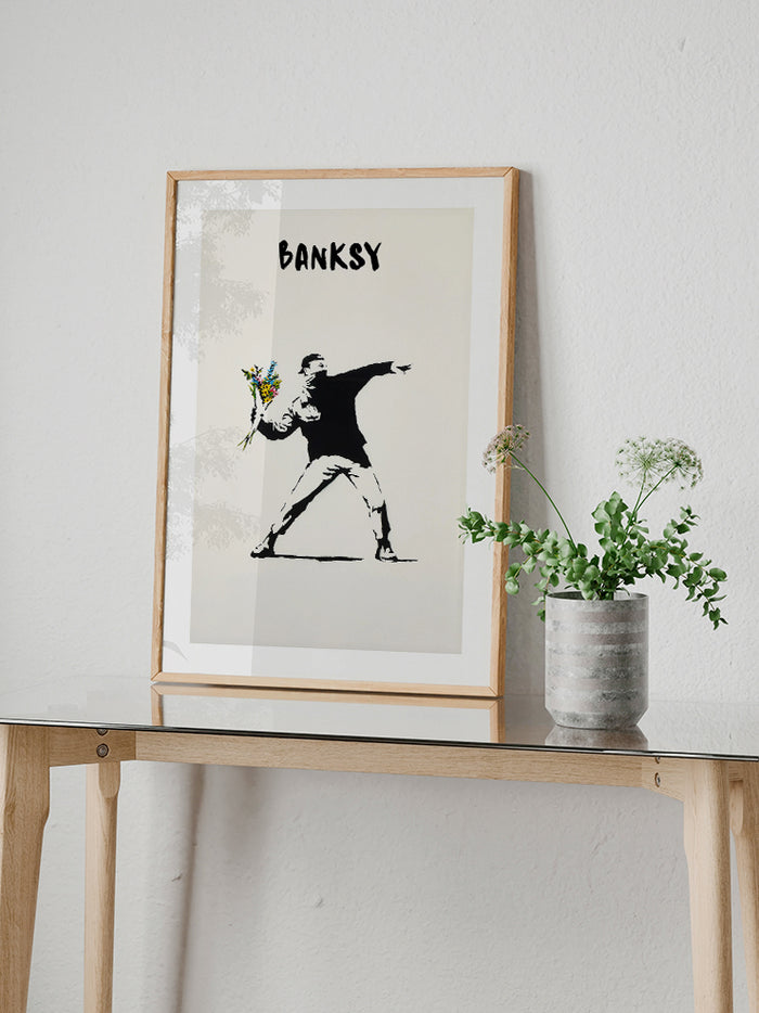 Banksy Flower Thrower - Art Print  Poster