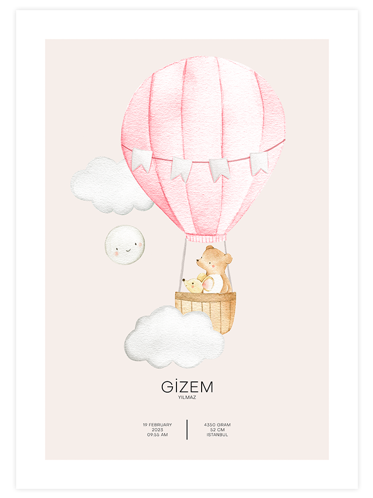 Bulutlarda Kişiye Özel - Art Print Çocuk Odası Poster