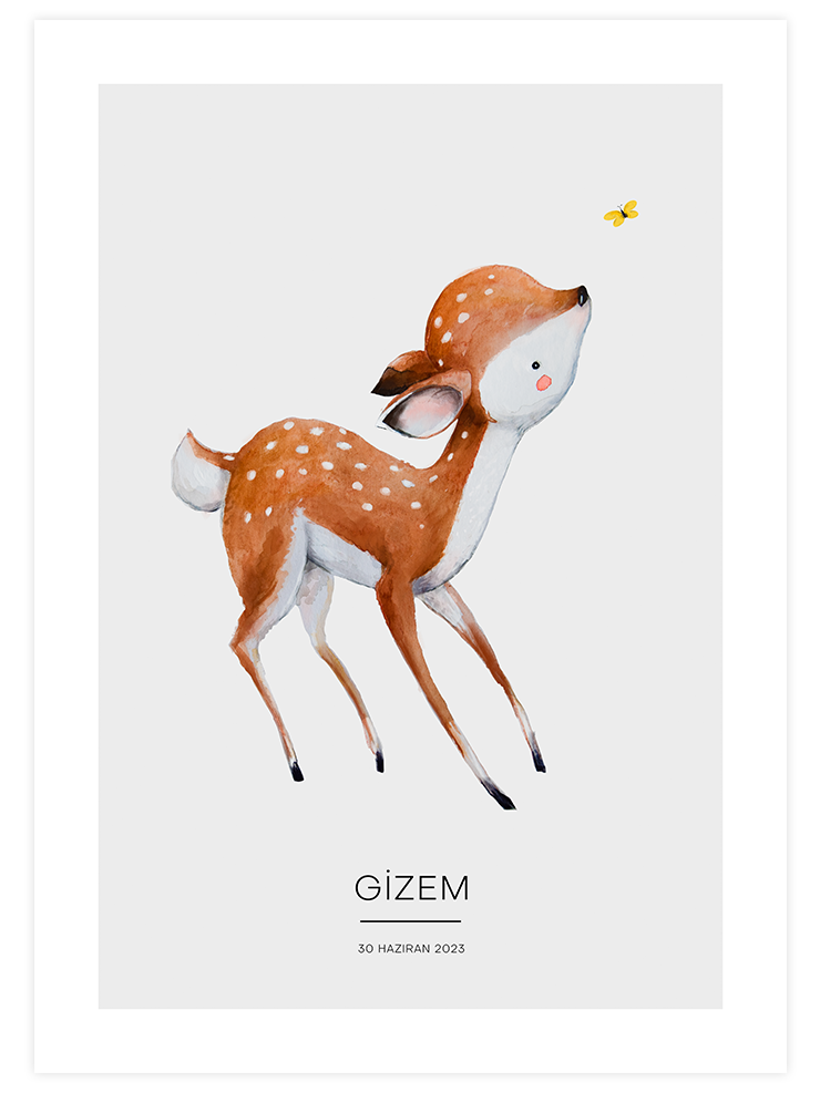 Bambi Kişiye Özel - Art Print Çocuk Odası Poster