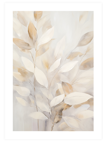 Beige Leaves - Art Print