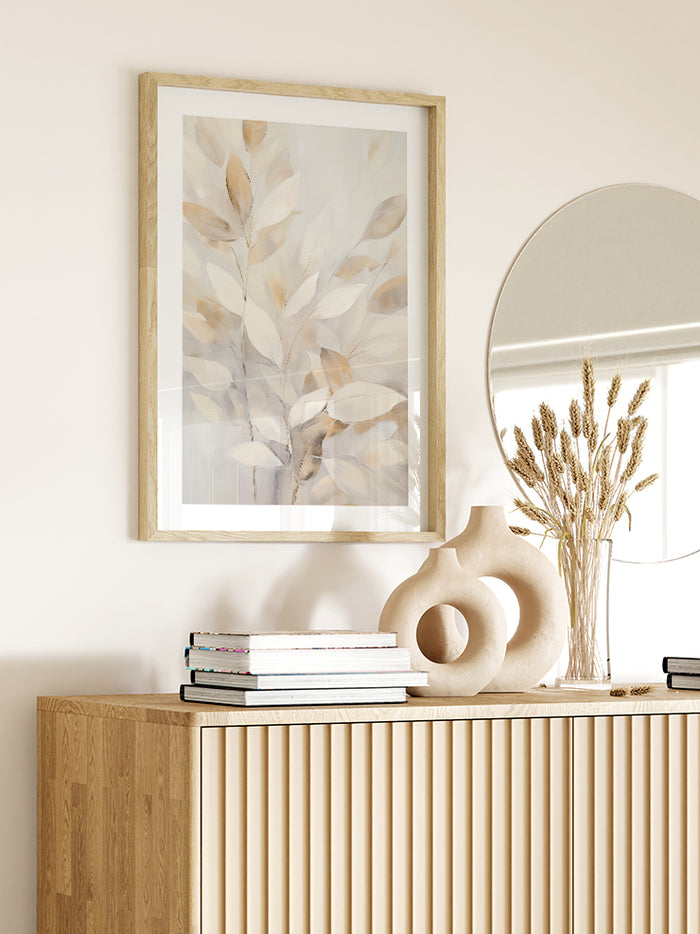 Beige Leaves - Art Print  Poster
