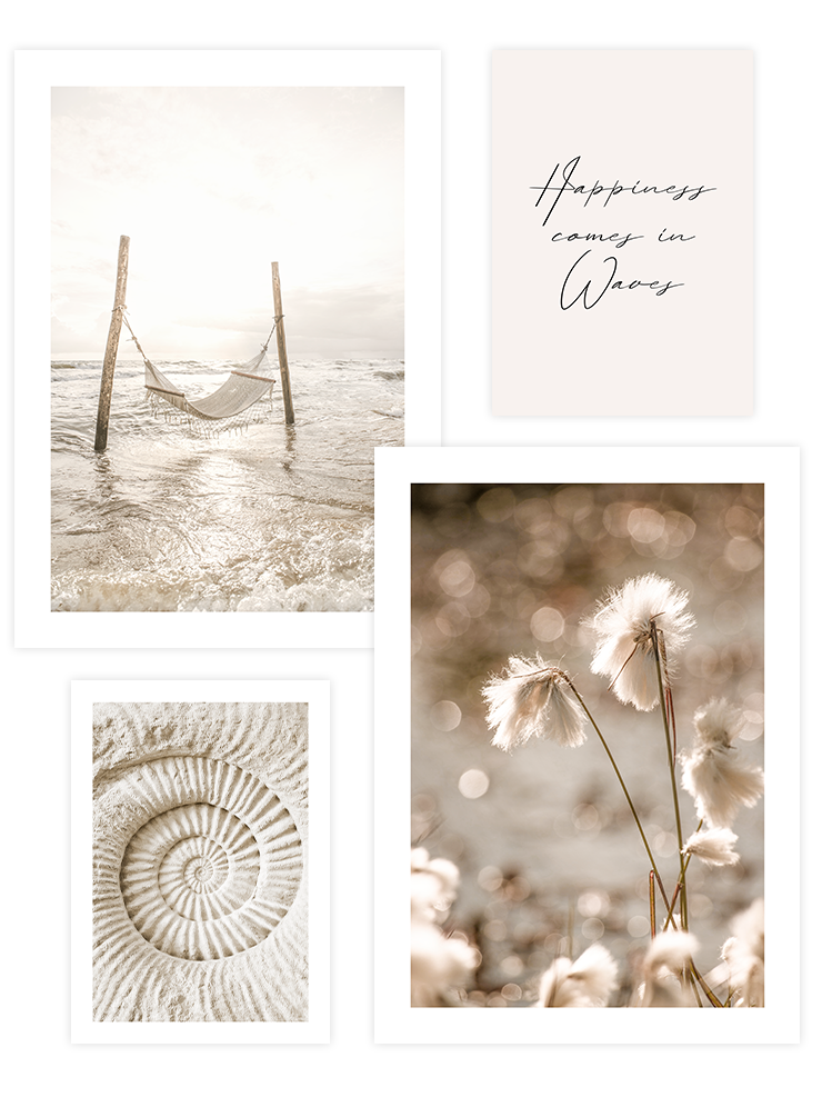 Happiness in Beige Poster Seti
