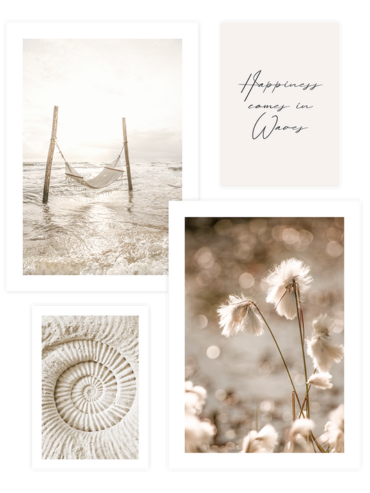 Happiness in Beige Poster Seti