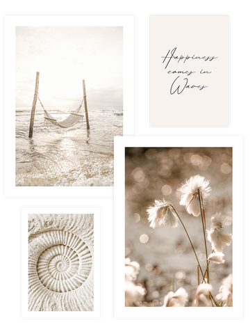 Happiness in Beige Poster Seti