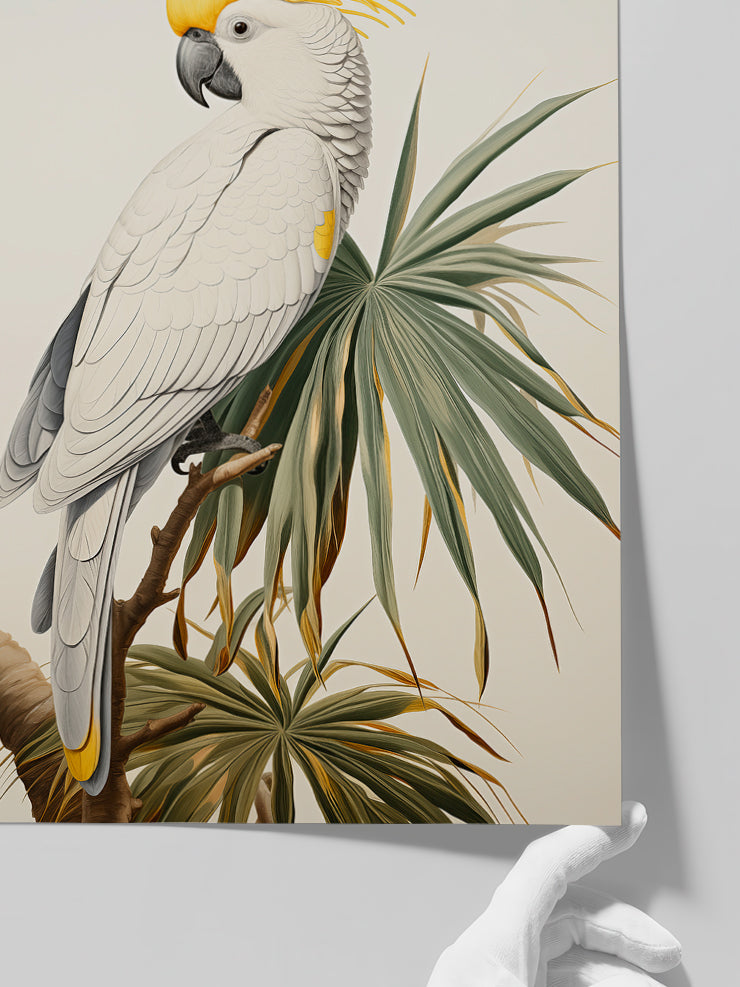 Beyaz Papağan - Art Print  Poster