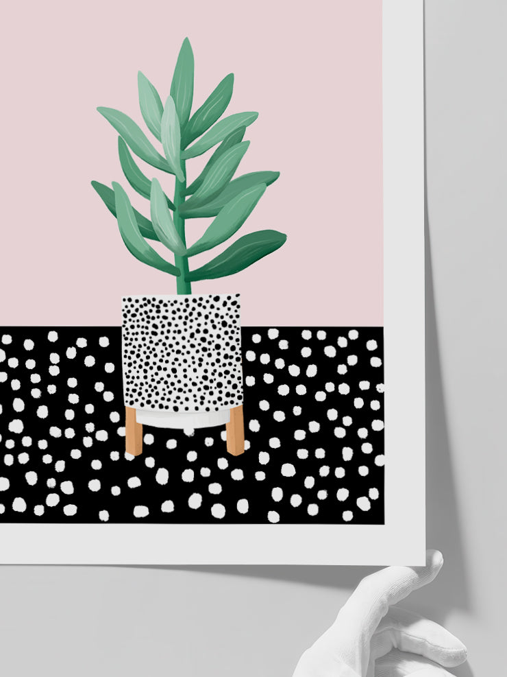 Puantiyeli Vazo - Art Print