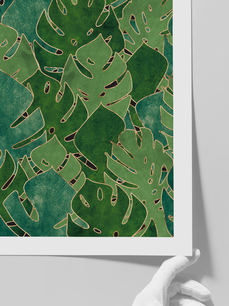 Monstera Yaprakları N2 - Art Print  Poster