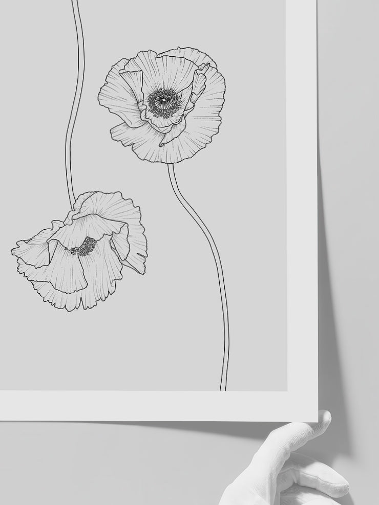 Soyut Çiçek - Art Print