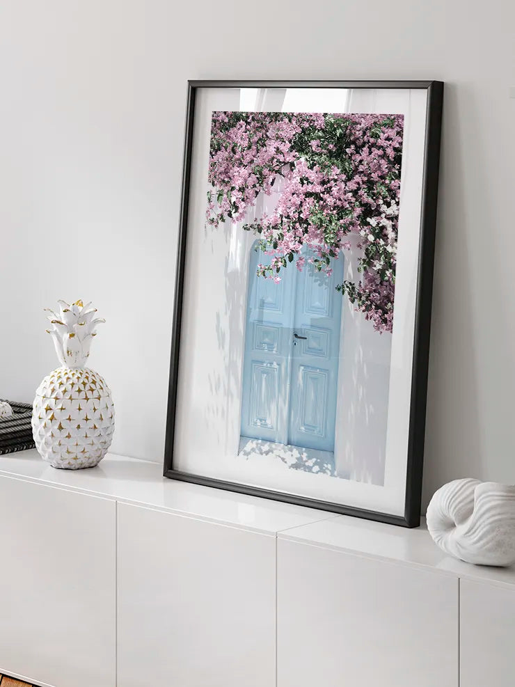 Çiçekli Akdeniz kapısı fotoğraf posteri