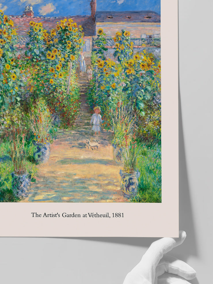 Monet The Artist's Garden At Vetheuil - Art Print  Poster