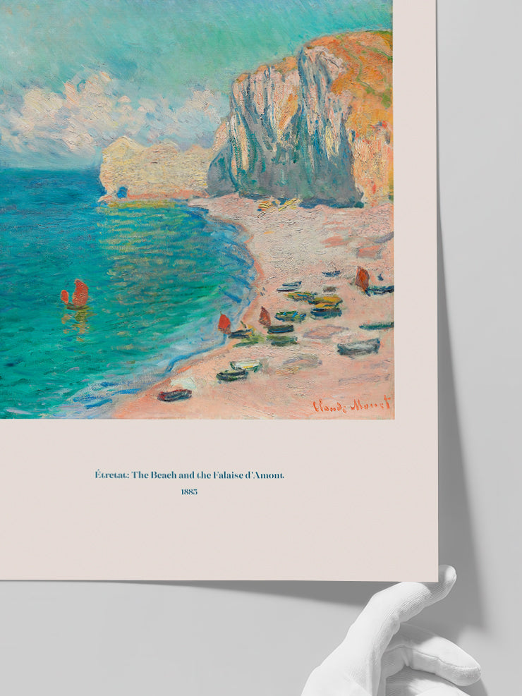 Claude Monet Étretat, the Beach and the Falaise d'Amont - Art Print