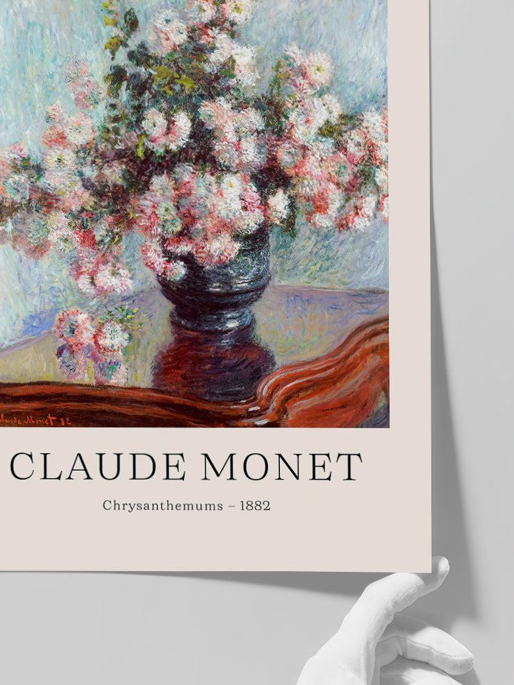 Claude Monet Chrysanthemums - Art Print  Poster