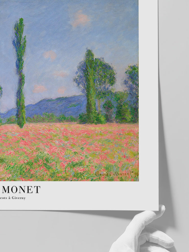 Monet Poppy Field at Giverny - Art Print  Poster